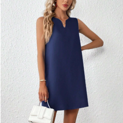 Notched Neckline Tank Dress