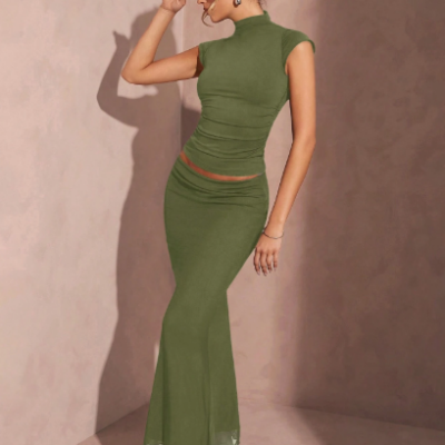 High Neck Dolman Sleeve Shirt