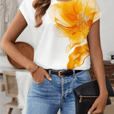 Casual Simple Round Neck Shirt