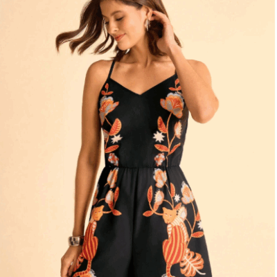 Floral Print Casual Jumpsuit